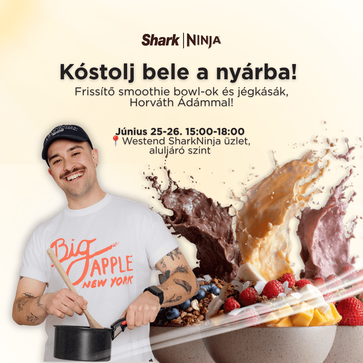 Smoothie kóstoló a SharkNinja üzletében